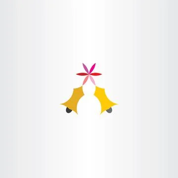 Ring bell and flower vector icon symbol Stock-Illustration