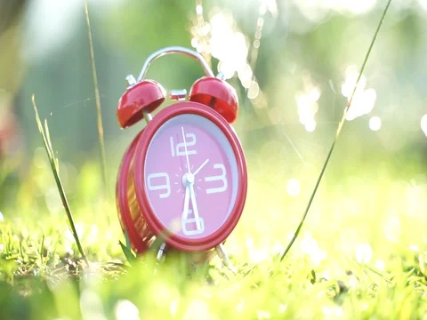 Ring bell clock shows at 6.30am Video stock 101552873