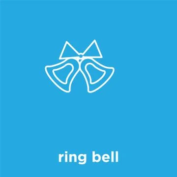 Ring bell icon isolated on blue background Stock Illustration