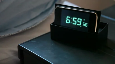 Ring bell wake Up Alert / Clock at 7:00 AM Stock Footage 43264640