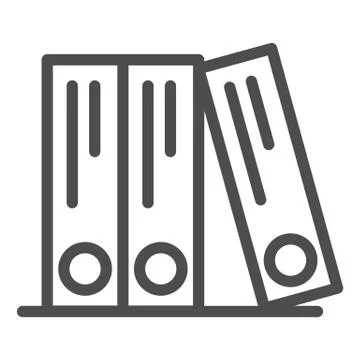 Ring binder cases line icon. Office worker archive, file folders symbol, outline Stock-Illustration