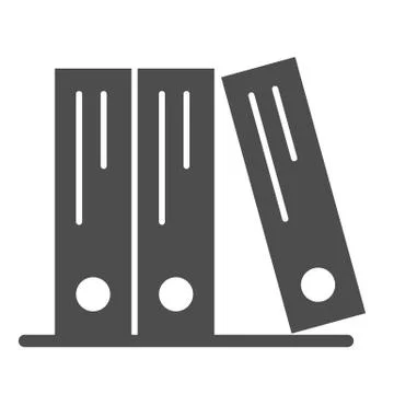 Ring binder cases solid icon. Office worker archive, file folders symbol, glyph Stock-Illustration