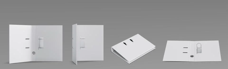 Ring binder folder mockups in various angles. Stockillustratie