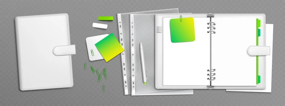 Ring binder folder set Stock Illustration