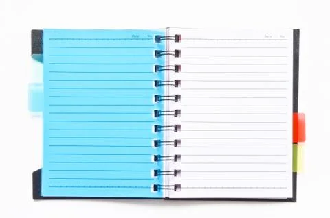 Ring binder notebook with blue bookmark Photos