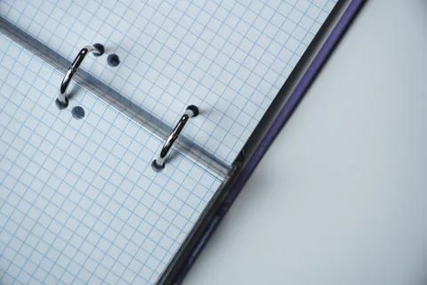Ring Binder Notebook with Grid Paper Stock-Fotos