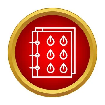 Ring binder showing six water droplets icons Stock Illustration