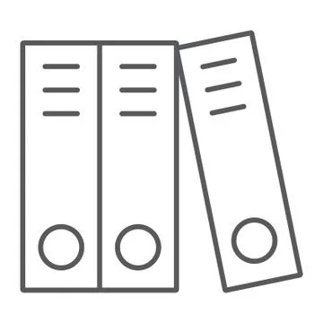 Ring binder thin line icon, office and work Stock Illustration