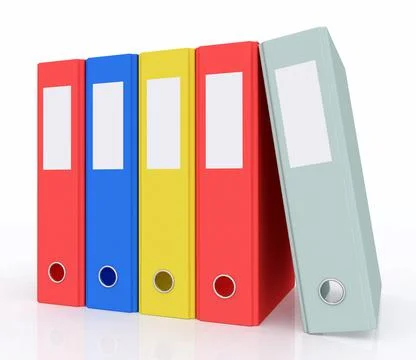 Ring binders against a white background Stock Illustration