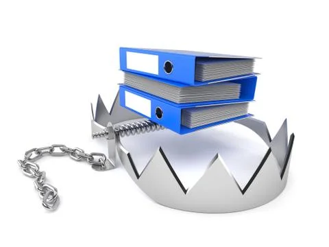 Ring binders with bear trap Stock Illustration