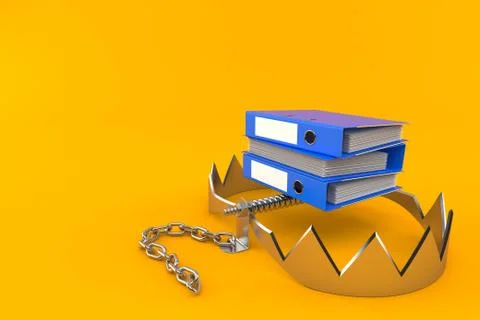 Ring binders with bear trap Stock Illustration