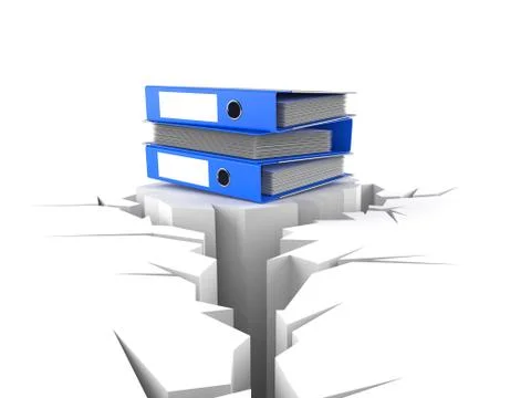 Ring binders with cracked hole Stock Illustration