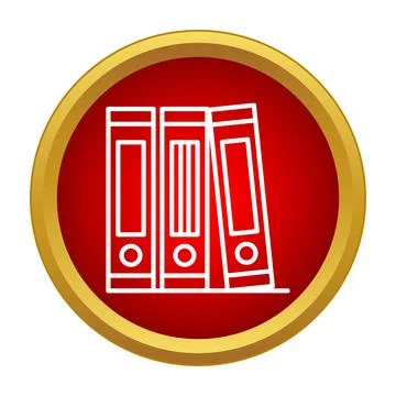 Ring binders icon for office document organization Stock Illustration