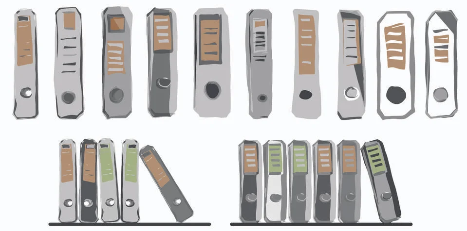 Ring Binders. Stock Illustration