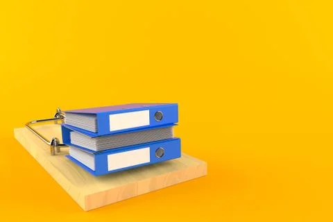 Ring binders with mousetrap Stock Illustration