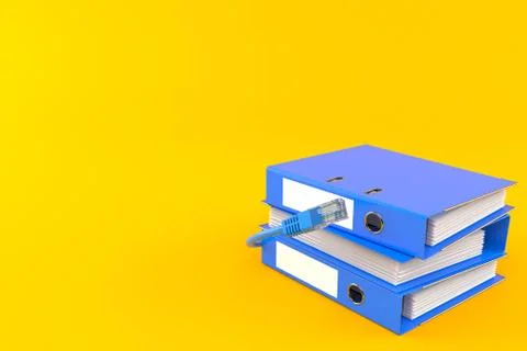 Ring binders with network cable Illustrazione stock