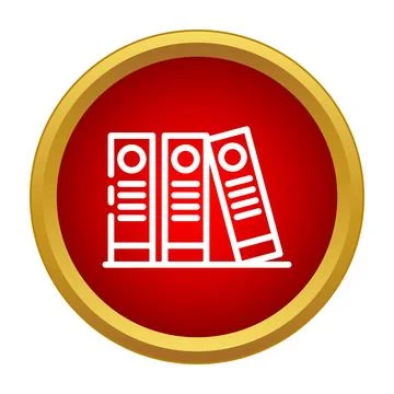 Ring binders organizing files and paperwork on a shelf icon Illustrazione stock