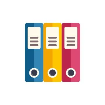 Ring binders organizing office documents and folders icon Stock Illustration