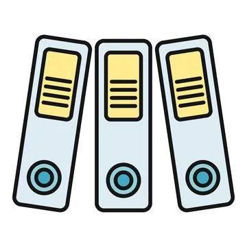 Ring binders storing office documents and important files Stock Illustration