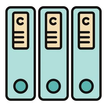 Ring binders storing office documents for organization concept Stock Illustration