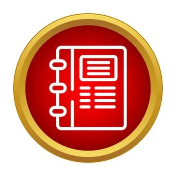 Ring bound notebook icon showing personal notes Stock Illustration