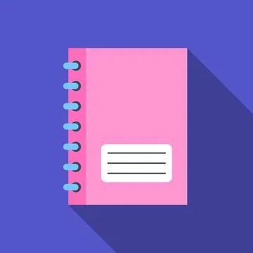 Ring Bound Planner Notebook Flat Minimal Vector Icon Stock Illustration
