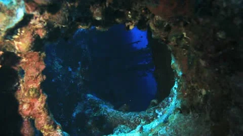 Ring of the bow section at the ship wreck Stock Footage 22637658