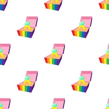 Ring in a box of color LGBT pattern seamless vector 스톡 일러스트
