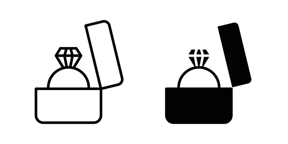 Ring box icon illustration vector, icon set for apps Stock Illustration