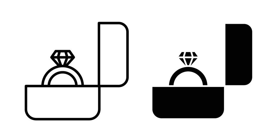 Ring box icon modern style vectors set Stockillustratie