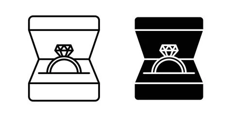 Ring box icon vector art Illustrations Stockillustratie