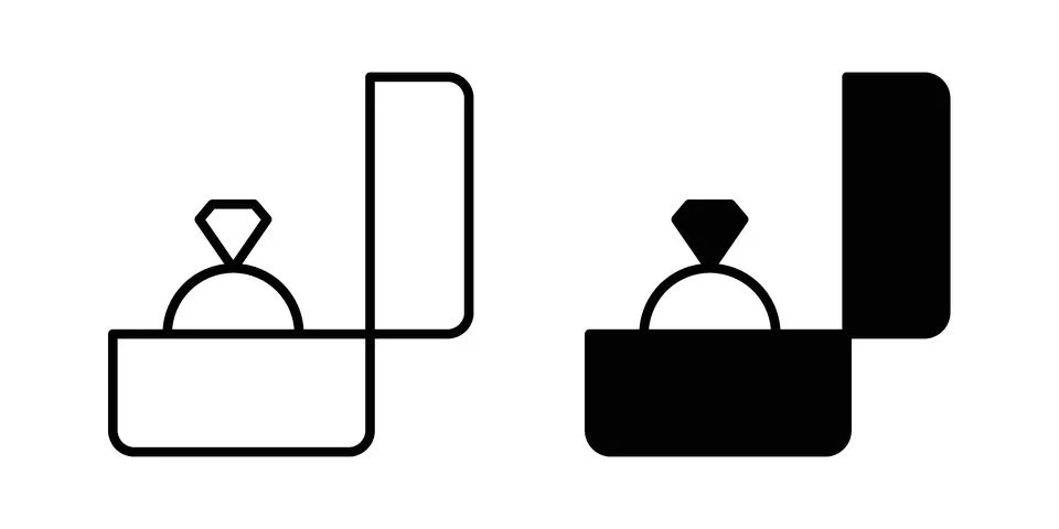 Ring box icon vector design illustrations Stock Illustration