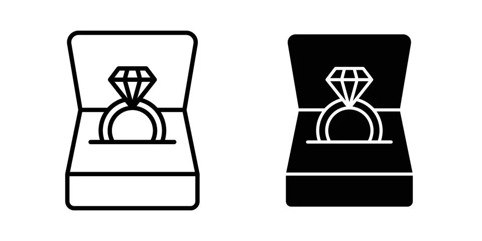 Ring box icon vector, illustration icon set Stock Illustration