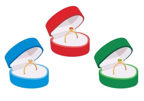 Ring in a  box Stock Illustration