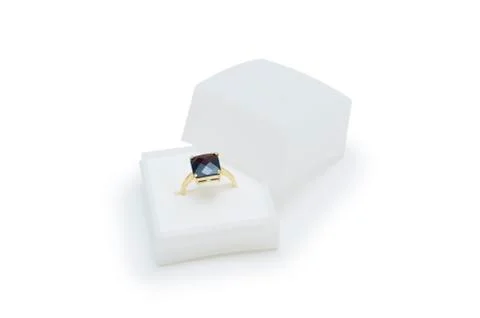 Ring in a box isolated Stock Photos