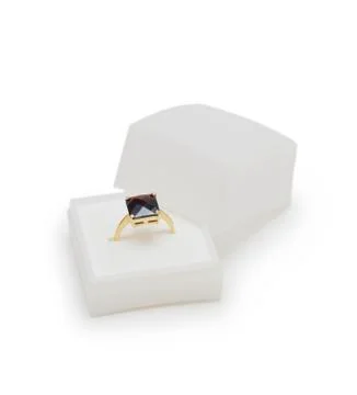 Ring in a box isolated Stock Photos