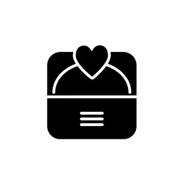 Ring in a box solid icon. Ring with heart gem vector illustration isolated on 스톡 일러스트