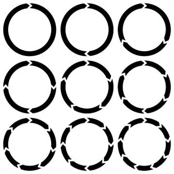 Ring is broken into sectors of circular arrows icon vector infographics download Stock Illustration