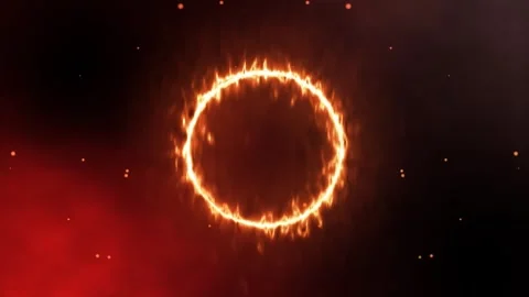 Ring of burning fire green screen background Video stock 267188646