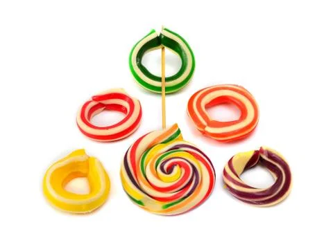 Ring candy on a white background Stock Photos