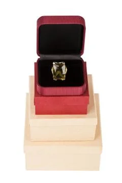 Ring on a cardboard box tower Stock Photos
