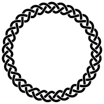 Ring with Celtic knot in black on isolated white background. Stock Illustration