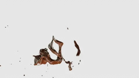 Ring Chocolate Coffee Liquid Splash 3D Animation 動画素材 141420553