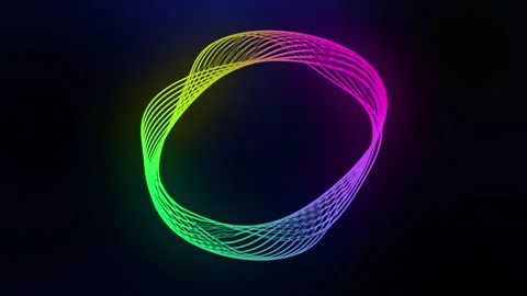 Ring circle swirl scale up animation with neon light effect background. Stock Footage 248614736