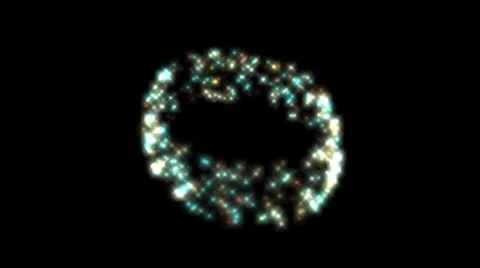 Ring of colored particles moving on a black background Stock Footage 35641637