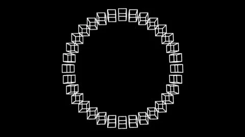 Ring of cubes Stock Footage 10686924