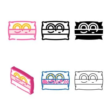 Ring cushion color variations icon vector Stock Illustration