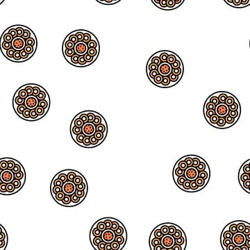 Ring cut onion vector seamless pattern Stock Illustration