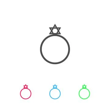 Ring David star icon flat. Stock Illustration
