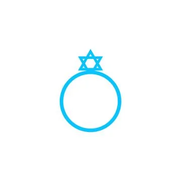 Ring David star icon flat. Stock Illustration